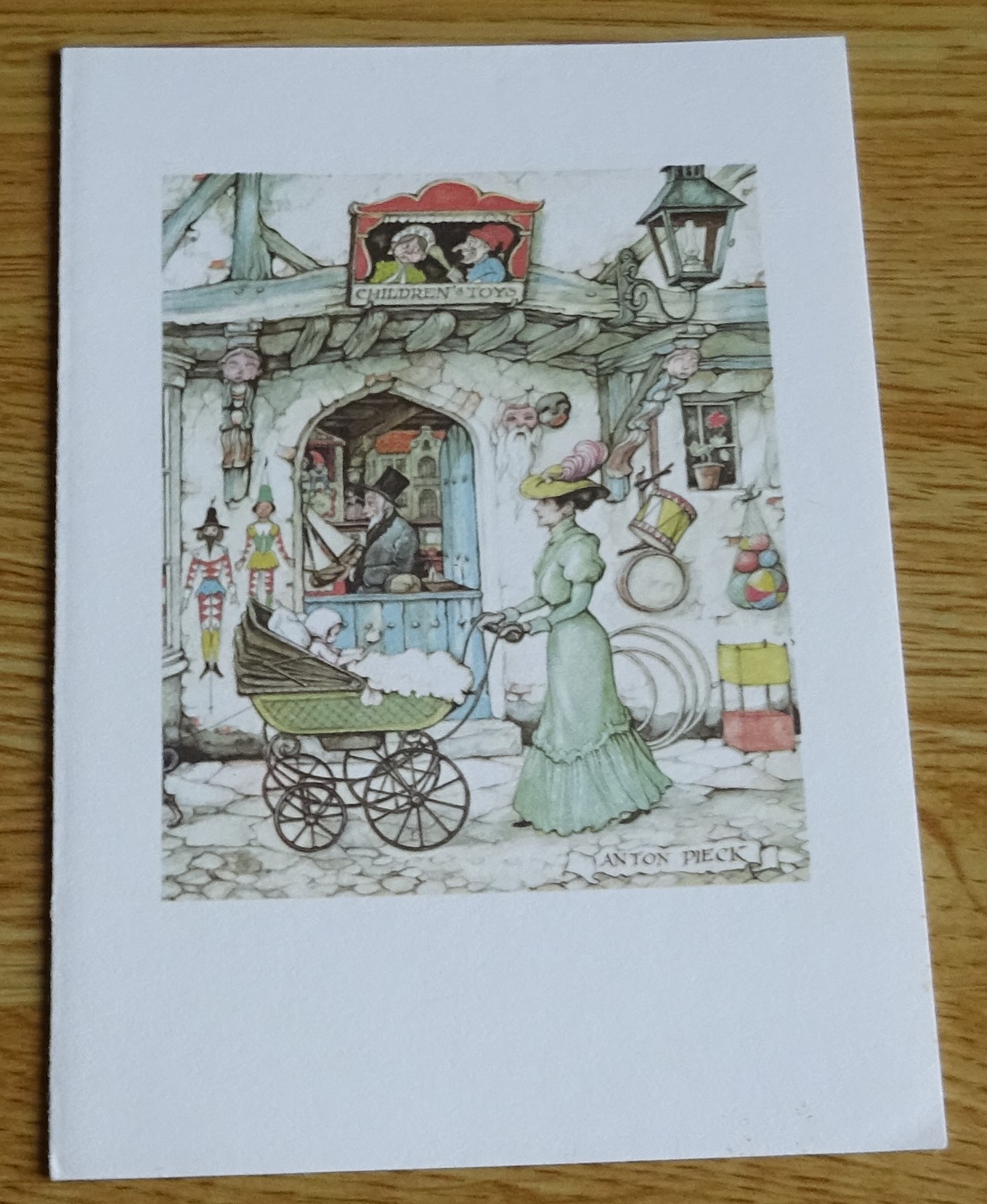 Cadre Photo Ancien Fait Main Anton Pieck – BOUTIQUE – Bois émaillé Et Verre – 34x41 Cm