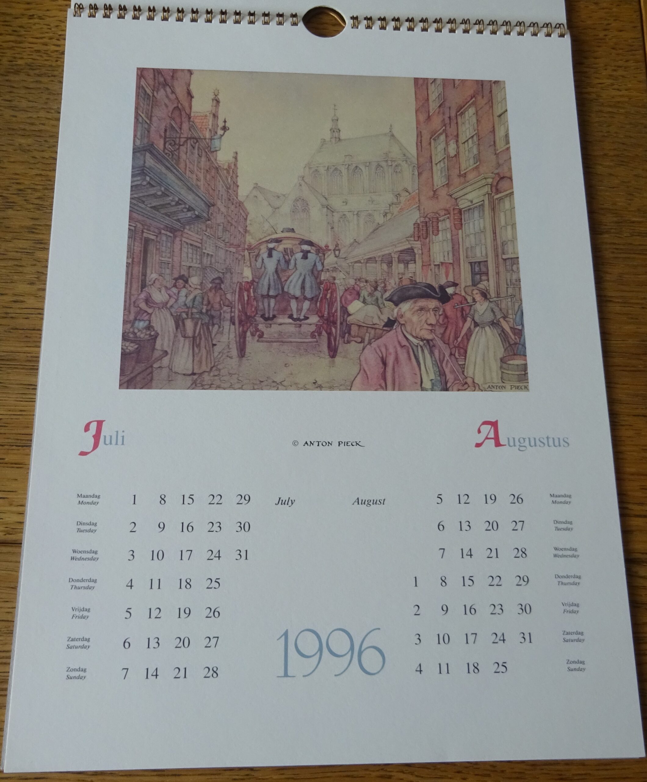 Anton Pieck – Tweemaandelijkse kalender – 1996 – Boekenwurm